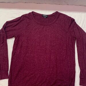 Buffalo David Bitton Medium Maroon Textured Long Sleeve Crewneck Sweatshirt
